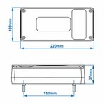 Rucklicht 6 Funktionen 215x100mm links