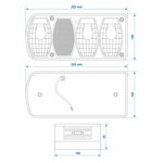 Rucklicht 6 Funktionen 222x100mm links