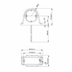 Breite Leuchte rot weiß 68x62mm 8LED
