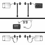 Caravanspiegel Flachglas 440 x 110 x 160 mm mit Toter-Winkel-Spiegel