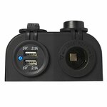 Aufputz-Set: DIN-Buchse + USB-Anschluss doppelt Typ A 2x2100mA