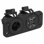 Unterputz-Montagesatz: DIN-Steckdose + USB-Anschluss doppelt Typ A 2x2100mA