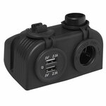 Aufputz-Set: DIN-Buchse + USB-Anschluss doppelt Typ A 2x2100mA