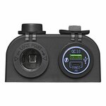 Aufputz-Set: 12V Steckdose + USB Schnelllader Typ A + C 2-fach 3A