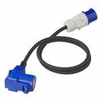 Verlangerungskabel 150cm 3x2 5mm² von CEE Stecker auf gewinkelten CEE Gegenstecker + Schuko Steckdose