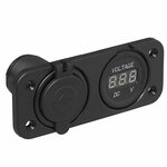 Unterputz-Montagesatz: Voltmeter 6-30V + USB-Anschluss doppelt Typ A 2x2100mA