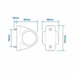 Breitenleuchte 12 24V rot weiß 101x82mm LED