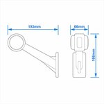 Breitenleuchte 12 24V rot weiß orange 166x193mm LED links