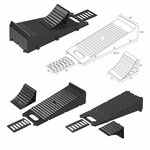 Auffahrrampe mit Unterlegkeil schwarz - 2er Set