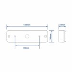 Rucklicht 12 24V 3 Funktionen 135x38mm LED mit Halter schwarz