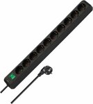 Steckdosenleiste mit Schalter 10-fach schwarz 3m H05VV-F 3G1,5