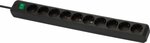 Steckdosenleiste mit Schalter 10-fach schwarz 3m H05VV-F 3G1,5