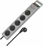 Steckdosenleiste 5-fach silber 2,5m H05VV-F 3G1,5