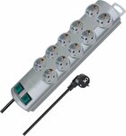 Steckdosenleiste 10-fach silber 2m H05VV-F 3G1,5 5-fach schaltbare Steckdosen