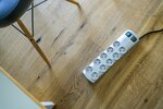 Steckdosenleiste 10-fach silber 2m H05VV-F 3G1,5 5-fach schaltbare Steckdosen