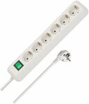 Steckdosenleiste mit Schalter 6-fach weiß 1,5m H05VV-F 3G1,5