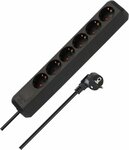 Steckdosenleiste 6-fach schwarz 1,5m H05VV-F 3G1,5