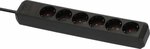 Steckdosenleiste 6-fach schwarz 1,5m H05VV-F 3G1,5