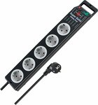 Steckdosenleiste 5-fach schwarz 2,5m H05VV-F 3G1,5