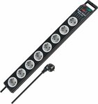 Steckdosenleiste 8-fach schwarz 2,5m H05VV-F 3G1,5