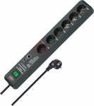 19.500A Uberspannungsschutz-Automatiksteckdosenleiste  6-fach anthrazit 3m H05VV-F 3G1,5 1xMain 5xFollow