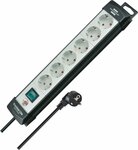 Steckdosenleiste 6-fach schwarz lichtgrau 3m H05VV-F 3G1,5