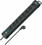 Steckdosenleiste 8-fach schwarz 3m H05VV-F 3G1,5