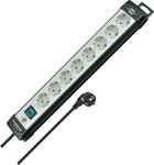 Steckdosenleiste 8-fach schwarz lichtgrau 5m H05VV-F 3G1,5