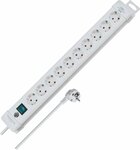 Steckdosenleiste 10-fach weiß 3m H05VV-F 3G1,5