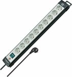 Steckdosenleiste 10-fach schwarz lichtgrau 3m H05VV-F 3G1,5