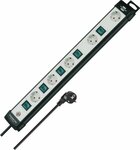 Technik Steckdosenleiste 5-fach schwarz lichtgrau 3m H05VV-F 3G1,5 einzeln schaltbar spezielle Steckdosenanordnung fUr Netzgerate