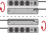Switch 19.500A Uberspannungsschutz-Steckdosenleiste 7-fach schwarz 2m H05VV-F 3G1,5 2 permanent, 5 schaltbar