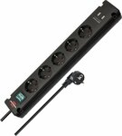 Steckdosenleiste mit USB-Ladefunktion 5fach schwarz 3m H05VV-F 3G1,5 mit Schalter