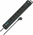 Steckdosenleiste mit USB-Ladefunktion 6-fach schwarz 3m H05VV-F 3G1,5
