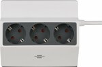 Klemmbare Steckdosenleiste 3-fach 3m H05VV-F 3G1,5 weiss anthrazit