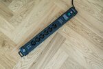 60.000A Uberspannungsschutz-Steckdosenleiste mit USB-Ladefunktion 6-fach schwarz 3m H05VV-F3G1,5