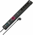 60.000A Uberspannungsschutz-Automatiksteckdosenleiste 5-fach 1 Main-Steckdose 4-Follow Steckdosen schwarz 3m H05VV-F 3G1,5