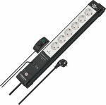 Steckdosenleiste 6-fach schwarz lichtgrau 3m H05VV-F 3G1,5
