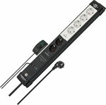 Steckdosenleiste 6-fach schwarz lichtgrau 3m H05VV-F 3G1,5 2 permament, 4 schaltbar