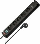 Steckdosenleiste mit 2 USB C-Ladebuchsen 5-fach schwarz 3m H05VV-F3G1,5