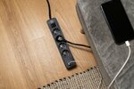 Steckdosenleiste mit 2 USB C Ladebuchsen 4-fach schwarz 1,5m H05VV-F3G1,5