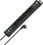 Steckdosenleiste 6-fach mit USB C PD 30W und USB A 18W schwarz 3m H05VV-F 3G1,5