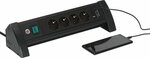 Teckdosenleiste 4-fach schwarz mit USB C PD 30W und USB A 18W, 1,8m H05VV-F3G1,5