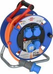 Garant CEE IP44 Camping- Maritim Kabeltrommel 25m H07RN-F 3G2,5, 1xCEE230V 16A, 3xSchutzkontakt-Steckdosen