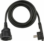 Qualitats-Kunststoff-Verlangerungskabel mit Flachstecker 3m H05VV-F3G1,5 schwarz