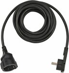 Qualitats-Kunststoff-Verlangerungskabel mit Flachstecker 5m H05VV-F3G1,5 schwarz