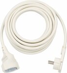 Qualitats-Kunststoff-Verlangerungskabel mit Flachstecker 5m H05VV-F3G1,5 weiss