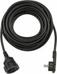 Qualitats-Kunststoff-Verlangerungskabel mit Flachstecker 10m H05VV-F3G1,5 schwarz