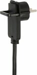 Qualitats-Kunststoff-Verlangerungskabel mit Flachstecker 10m H05VV-F3G1,5 schwarz