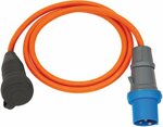 Camping- Maritim Adapterkabel IP44 1,5m orange H07RN-F 3G2,5 Schutzkontakt-Kupplung, CEE-Stecker 230V 16A